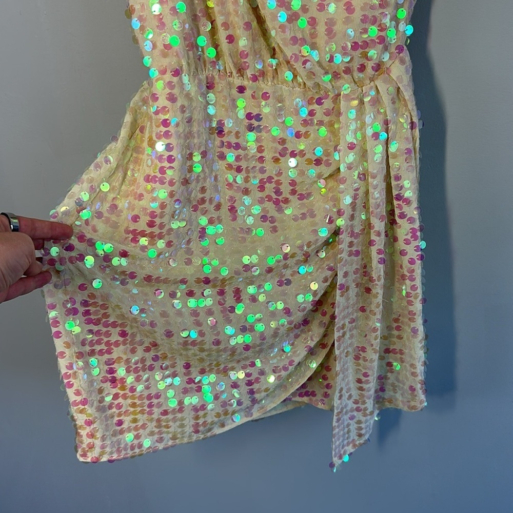 Saylor Kyrie Sequins One-Shoulder Dress Swiftie Lover Era Size XS Fairy Ethereal - Picture 8 of 16